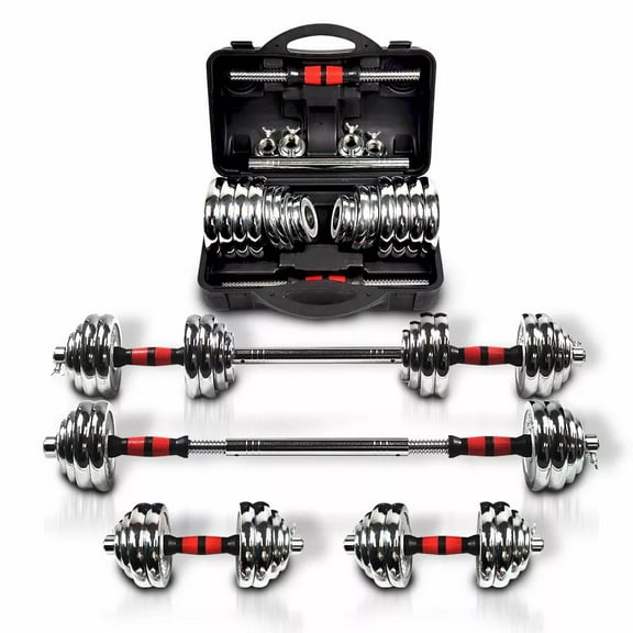 Exercise Equipment Adjustable Dumbbell Set Home Gym Cast Iron Barbell Sets with Carry Box 66lbs Office Bedroom Workout Dumbbells for Men and Women,Home Gym Equipment