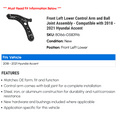 thumbnail image 2 of Front Left Lower Control Arm and Ball Joint Assembly - Compatible with 2018 - 2021 Hyundai Accent 2019 2020, 2 of 2