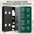 thumbnail image 5 of IKIMI 72" Metal Locker for Employees, 6 Doors Storage Cabinet Locker with Vented Compartments and Hooks for Gym, Garage, Living Room, Office, School, Black, 5 of 10