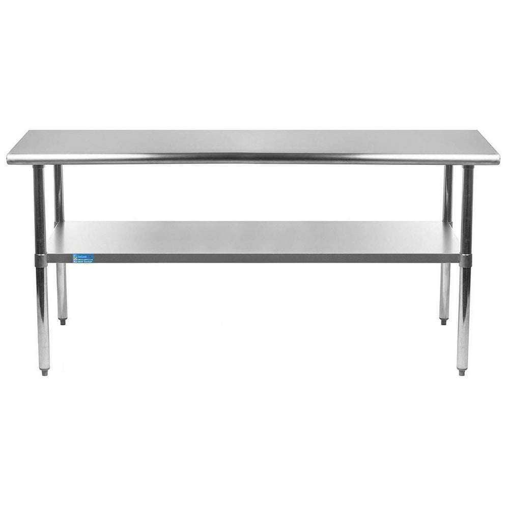 18" x 48" Stainless Steel Work Table with Undershelf | Food Prep NSF Amgood Stainless Steel Work Table