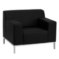 thumbnail image 1 of HERCULES Definity Series Contemporary Black Leather Chair with Stainless Steel Frame, 1 of 5