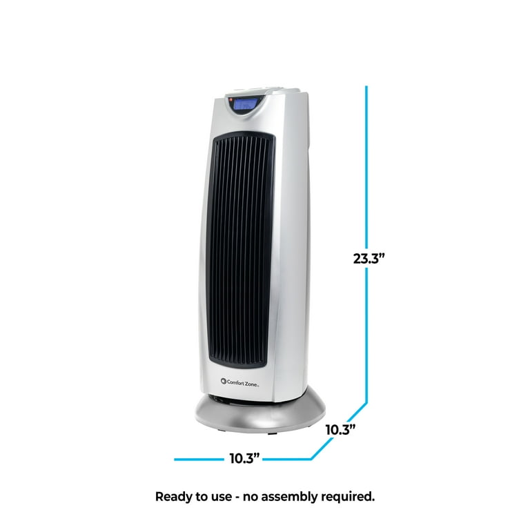 Comfort Zone Portable 1500W Ceramic Oscillating Digital Tower