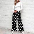 thumbnail image 5 of Delayuji Women's Wide Leg Pants Dot Printed Palazzo Pants High Waisted Casual Loose Straight Leg Pants with Pockets Womens Trousers, 5 of 6