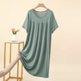 thumbnail image 2 of cfhntfmh Women's Modal Summer Nightgown Short Sleeve Round Neck Sleepshirt Loose Comfy Sleepwear Mid Sleep Dress, 2 of 4