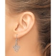 thumbnail image 3 of Sterling Silver Rhodium-Plated Fleur De Lis Dangle Earrings (37.17 X 15.78) Made In China qe15067, 3 of 4