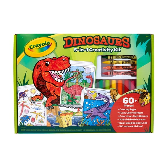 Crayola Dinosaur 5-in-1 Art Kit, Dino Coloring, Toys for Kids, Beginner Unisex Child, Ages 4