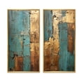 thumbnail image 2 of Designart "Vintage Gold on Turquoise Kintsugi Glam III" Modern Geometric Framed Wall Art Set Of 2 - Modern Gold Frame Gallery Set For Office Decor, 2 of 6