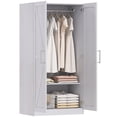 thumbnail image 1 of Armoire Garde-Robe Style Ferme avec Portes de Grange - Armoire Penderie Effet Bois Blanc 32 Pouces pour Rangement et Organisation de Chambre - Tringle Incluse, 1 of 7