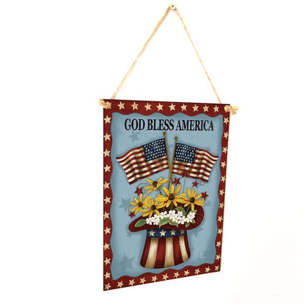 Advancent Decoraciones del Día de la Independencia Tablero de artesanía creativa Colgante oblongo del 4 de julio Colgante de julio Adorno de escena al Decoración del hogar JM01427 Advancent HA012019-01