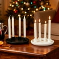 thumbnail image 4 of Selrti Ceramics Advent Candle Holder Matte Black White Taper Candle Tray 4 Candlestick Seats Dining Table Decoration Halloween Christmas Table Centerpiece, 4 of 8