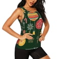 thumbnail image 2 of Xecao Christmas print women's scoop neck, loose-fit workout tank tops for the gym., 2 of 9
