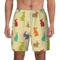 thumbnail image 2 of Goofa Colorful Rabbit Printed Men's Swim Trunks Board Shorts Quick Dry Mens Swimming Trunks with Compression Liner,Breathable Fit Hawaii Beach Shorts-3X-Large, 2 of 9