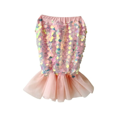 

Toddlers Girls Baby Sequin Pencil Skirt With Pleated Tulle Fishtail Rainbow Flower Tulle Skirt Tutu Clothes Child Sundress Streetwear Kids Dailywear Outwear