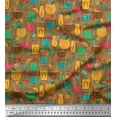 thumbnail image 1 of Soimoi Rayon Fabric Straw,Glass & Coconut Drink Summer Designs Print Fabric by the Yard 56 Inch Wide, 1 of 1