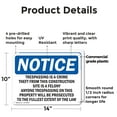 thumbnail image 2 of (2 Pack) Trespassing Is A Crime Theft From This Construction OSHA Notice Sign, 2 of 8