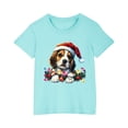 thumbnail image 2 of Zwiiyzr 2025 Chemises de Noël pour Garçons et Filles Mode Imprimée Décontractée Manches Courtes Col Rond Mignon Coton 3-10 Ans Bleu, 2 of 5