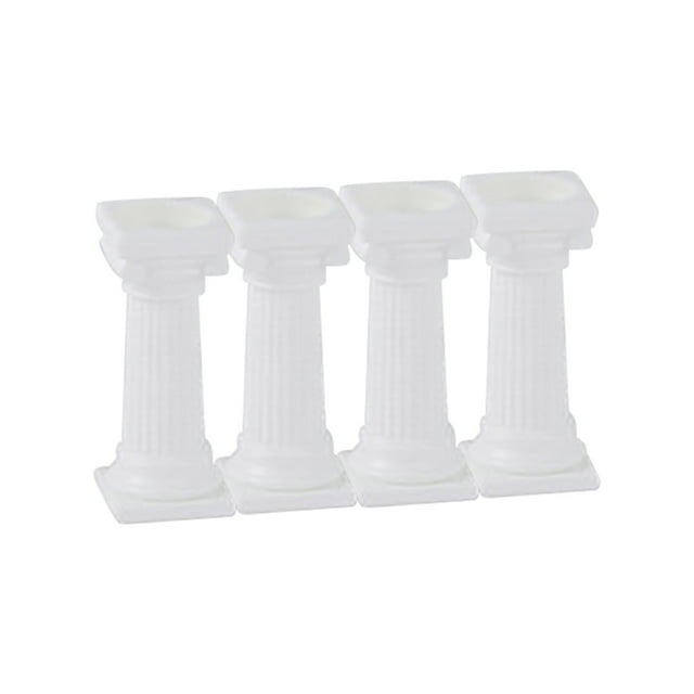 Set of 4 High - Quality Food - Grade Plastic Roman Column Cake Tier Stands, 7.5cm High