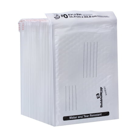 Duck Self-Sealing Poly Bubble Mailer #0, 6" x 9", Solid White