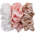 thumbnail image 4 of Elastic Hair Bobbles Scrunchy,Happon 5 Pcs Satin Silk Scrunchies for Hair, Big Hair Scrunchies Satin Hair Ties Ponytail Holder for Thick Thin Curly Hair, Random Colors, 4 of 8