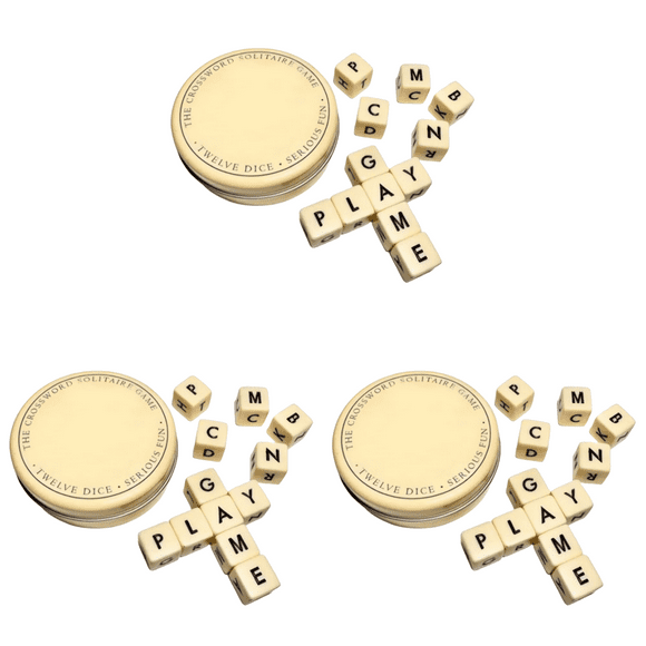 Peggybuy The Crossword Solitaire Game with Case Crossword Solitaire Dice Game (1Pc Gold)