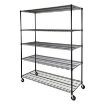 Seville Classics UltraDurable® 5-Tier NSF Steel Wire Shelving, 60" W x 24" D, Black