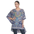 thumbnail image 2 of Blue Kaftan Dresses for Women Floral Print Beach Summer Caftans for Ladies Party Wear Women's Plus Size Kaftan Full Length Free Size Long Women Dress, 2 of 5