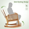 thumbnail image 3 of Patio Rocking Chair Acacia Wood Rocker w/ Seat & Back Cushions Safe & Comfortable Rocking, 3 of 8