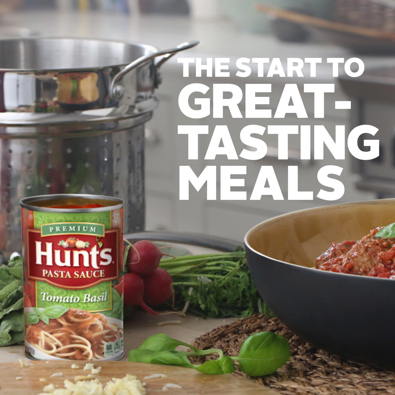 (12 pack) Hunt’s Tomato Basil Pasta Sauce, 24 oz. Can
