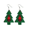 thumbnail image 1 of Iumwxz Christmas Fashion Trend Personality Leather Pattern Drop Earrings Jewelry Gift, 1 of 1