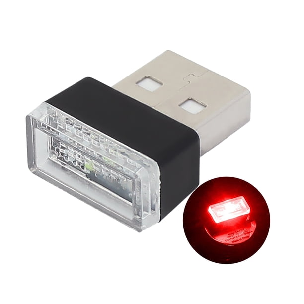 Lámparas decorativas para automóvil Universal USB LED Mini Car Light ABS para automóvil (Rojo) Tmvgtek Accesorios para autos y motos