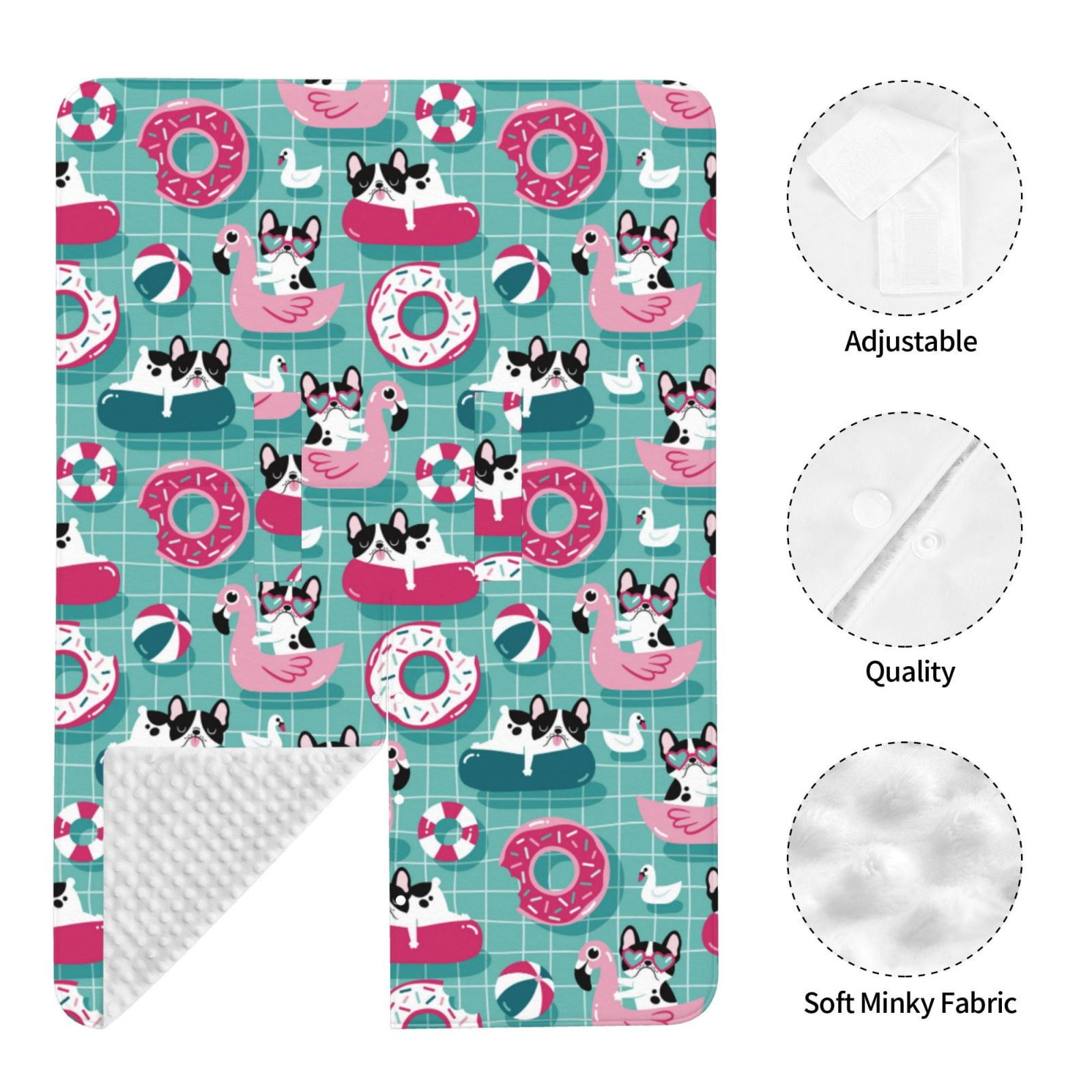 Car Seat Cover Baby - Swimming Bulldog Breathable Infant Car Seat Cover for Baby Carseat, Lightweight Comfort Baby Essentials Must Haves Newborn Stuff for Girl Boy