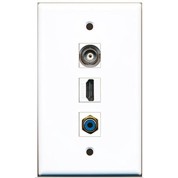 RiteAV - 1 Port HDMI 1 RCA Blue 1 BNC Wall Plate