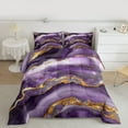 thumbnail image 3 of Feelyou Chic Glitter Marble Bedding Comforter Set, Abstract Ombre Plum Twin Comforter Sets, Fashion Marbling Theme Reversible Bedding Set, Super Cozy Room Decor, 2pcs, 3 of 9