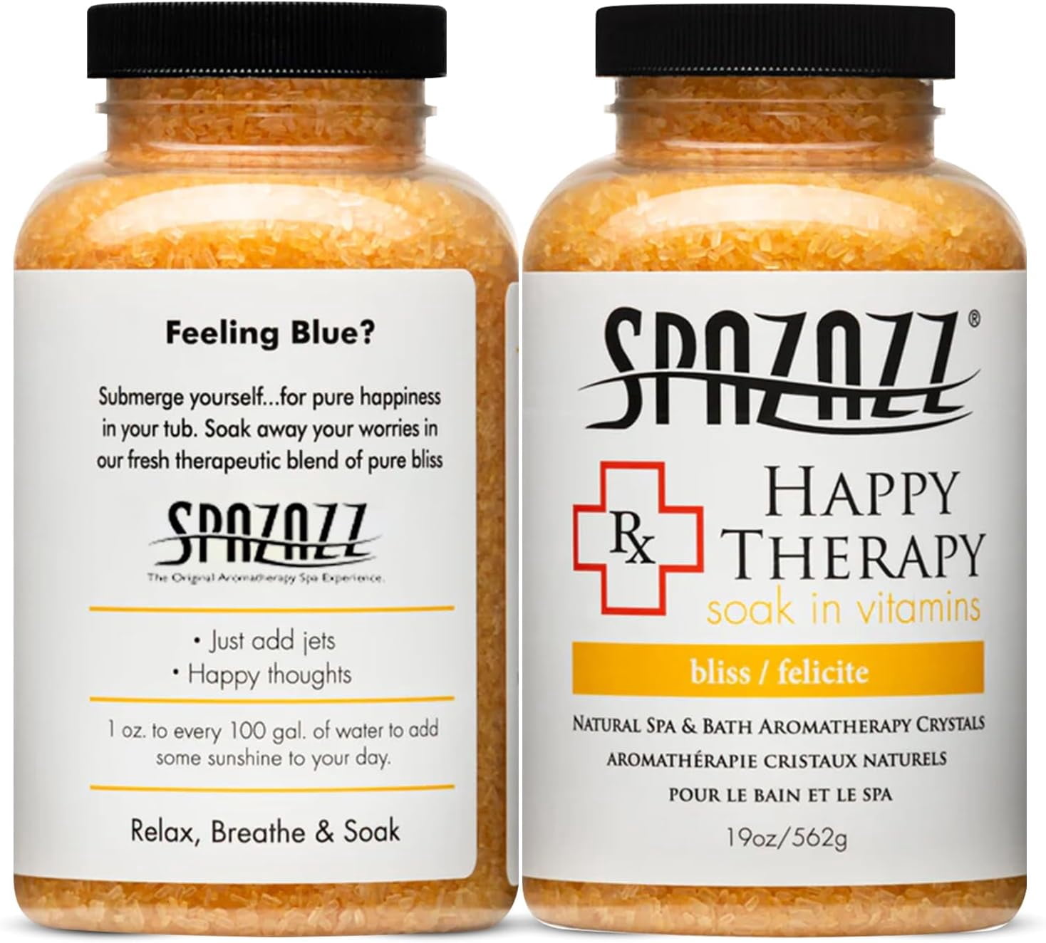 Spazazz Aromatherapy Spa and Bath Crystals - Happy Therapy 19oz (2 Pack)