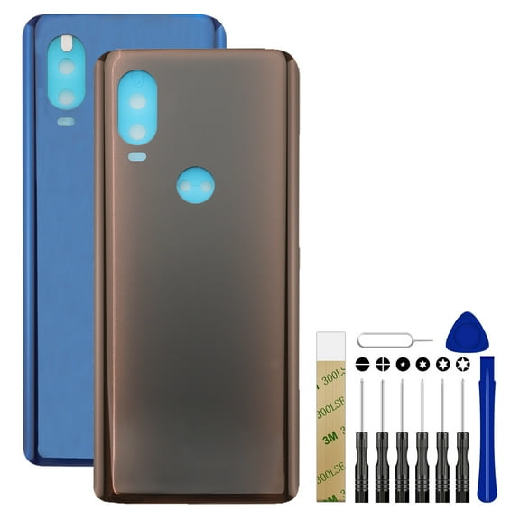 For Motorola Moto One vision XT1970-1 Replacement Back Battery Cover Rear Housing Door Tool Blue