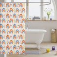 thumbnail image 3 of Manfei Kawaii Rainbow Shower Curtain 72Wx78L, Cartoon Flower Bath Curtain, Cream, 3 of 5