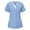 Sky Blue, variant on CFLVAEK Women's Scrubs Plus Size Short Sleeve Nursing Uniform with Pockets Comfy V Neck Scrub Tops Solid Color Working Uniform 2025 Gray L