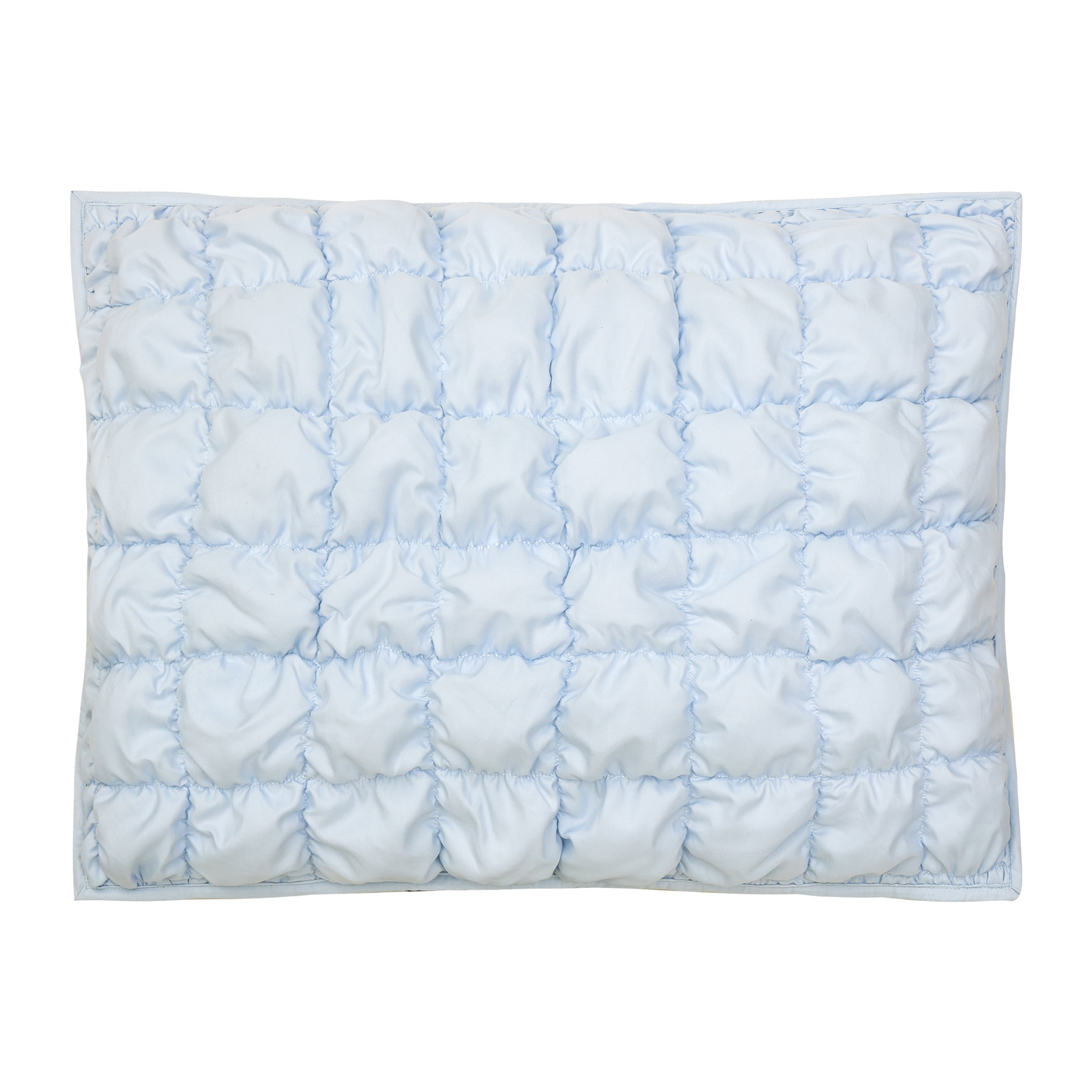 Urban Playground Kids and Teens Dreamy Clouds Marshmallow Blue 3-Piece Solid Quilt Set, Full/Queen