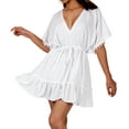 thumbnail image 5 of HAPPY BAY Women's Beachwear Summer Swim Beach Dress Cover ups for Swimwear Women Plus Size Party Swimsuit Coverups for Women 3X-4X Snow White_AC394, 5 of 5