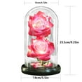 thumbnail image 3 of Romantic Glass Rose Dome with Wood Base, Artificial Flower Display Dome for Wedding Centerpiece, Valentine's Day Gift, Home Decor, Glass Cloche with LED Lights, 4.33x8.46 Inch, 3 of 3