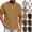 Yellow, variant on Afuyipoi T-Shirts Men,Half V-Neck Tops Solid Color Casual Button-Up Short-Sleeve Tees Blue XL