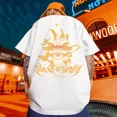thumbnail image 5 of Camiseta de manga corta con estampado de danza del león de verano para hombre, estilo chino, retro, divertida, estilo hip hop, Y2K, de gran tamaño, 5 of 5