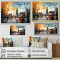 thumbnail image 4 of Designart "London Popart City in Red and Beige III" Cityscapes Floater Framed Wall Decor, 4 of 7