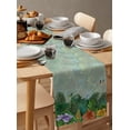 thumbnail image 4 of Table Runner Dresser Scarf 13 x 72 Inch Summer Flower Hummingbird Palm Plants Green Table Runners Non-Slip Heat Kitchen Dining Table Decor for Indoor Outdoor Home Party Decoration, 4 of 7