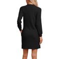 thumbnail image 3 of INSPIRE CHIC Women's Waffle Knit Nightshirt Long Sleeve Button Down Sleepshirts Nightgown with Pockets M Black, 3 of 6