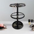 thumbnail image 3 of ZOUSSIQI Earring Organizer Holder,Rotating Hanging Rack,Jewelry Display Stand,Storage Rack for Necklace Vanity Table Earrings Bracelet, 2 Tier in Black CA919-16949, 3 of 7