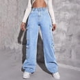 thumbnail image 2 of Sngxgn Womens Mid Waist Bell Bottom Stretchy Flare Jeans Pants(Light Blue,L), 2 of 4