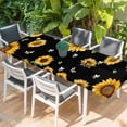 thumbnail image 2 of Vintage Sunflowers Table Cloths for 8 Foot Rectangle Tables, Elegant Pastoral Botanical Watercolor Patio Waterproof Elastic Fitted Tablecloths, Washable Rectangular Table Cover for Camping, 2 of 8
