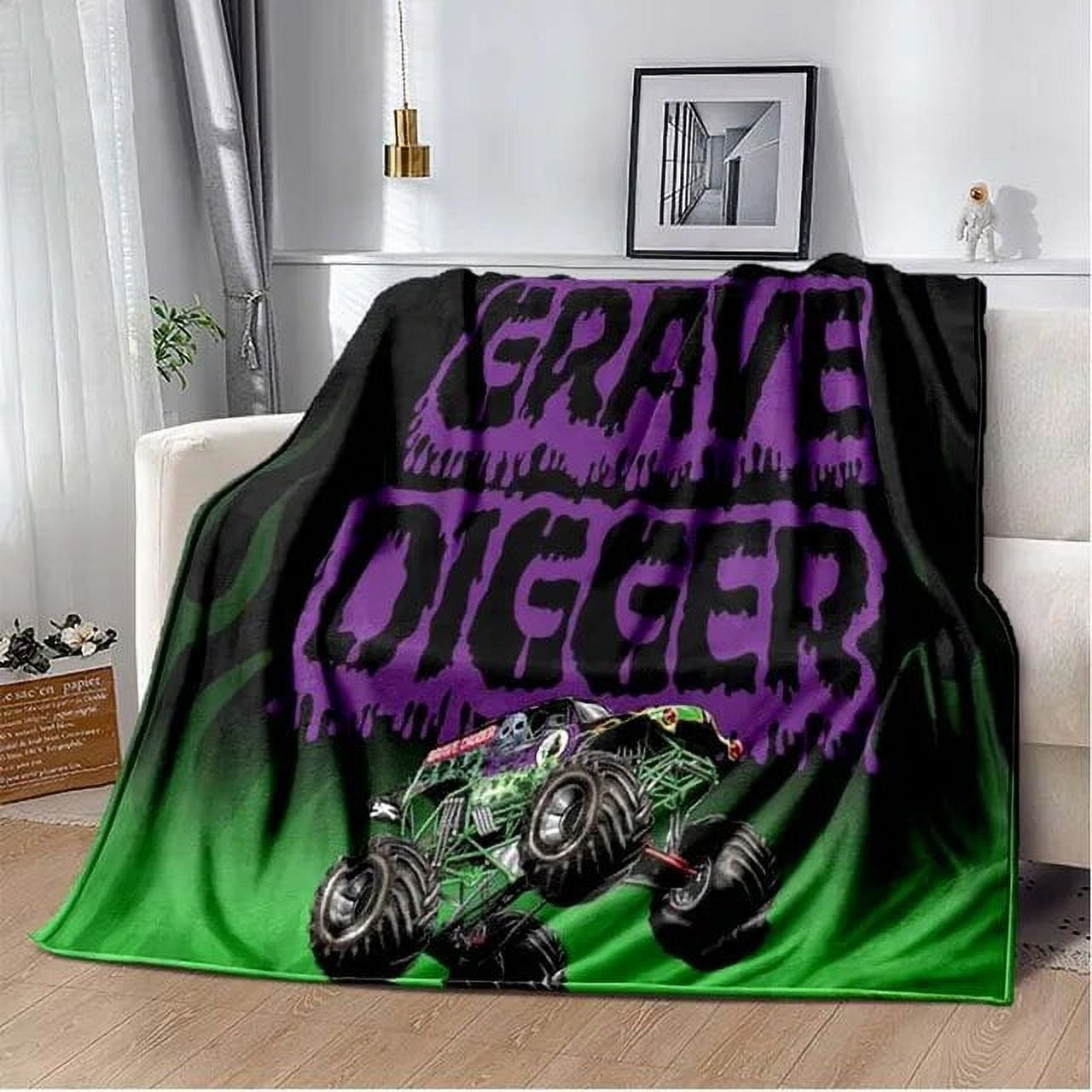Lisheng Ls Monster Jam Grave Digger Truck Hot Wheels Sofa Blanket Lightweight Warm Insulation Blanket Bed Office Car Knee Padsthrow Blanket Purple 150