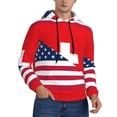 thumbnail image 2 of Rateoe USA Switzerland Pattern Mens Hoodie, Pullover Hooded Sweatshirt, Kangaroo Pocket Hoodie Ideal for Daily Wear, Travel and Home-3X-Large, 2 of 7